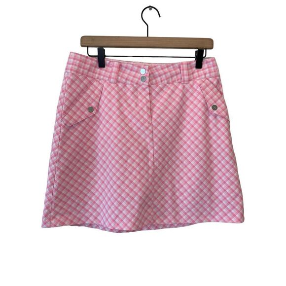 Nike golf size 8 Pink Ginkgham Skirt/Skort - Picture 1 of 6
